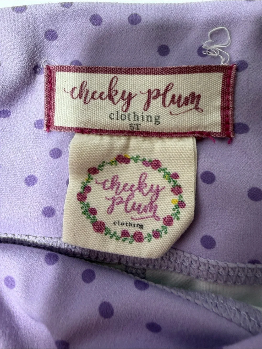 cheeky plum Lavender Polka Dot Girls set